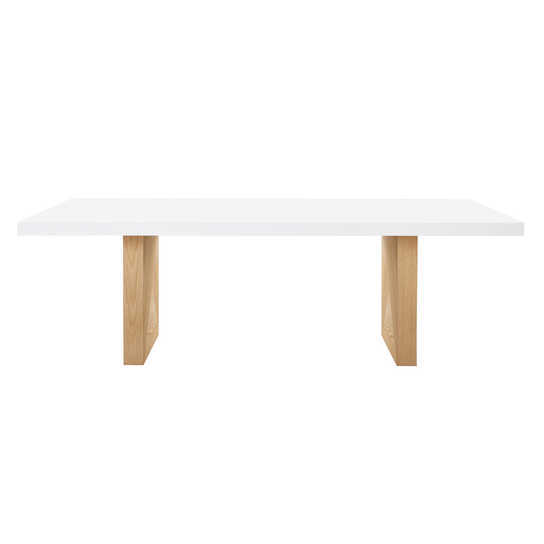 American Home Furniture | TOV Furniture - Madeline White Gloss and Natural Ash Dining Table