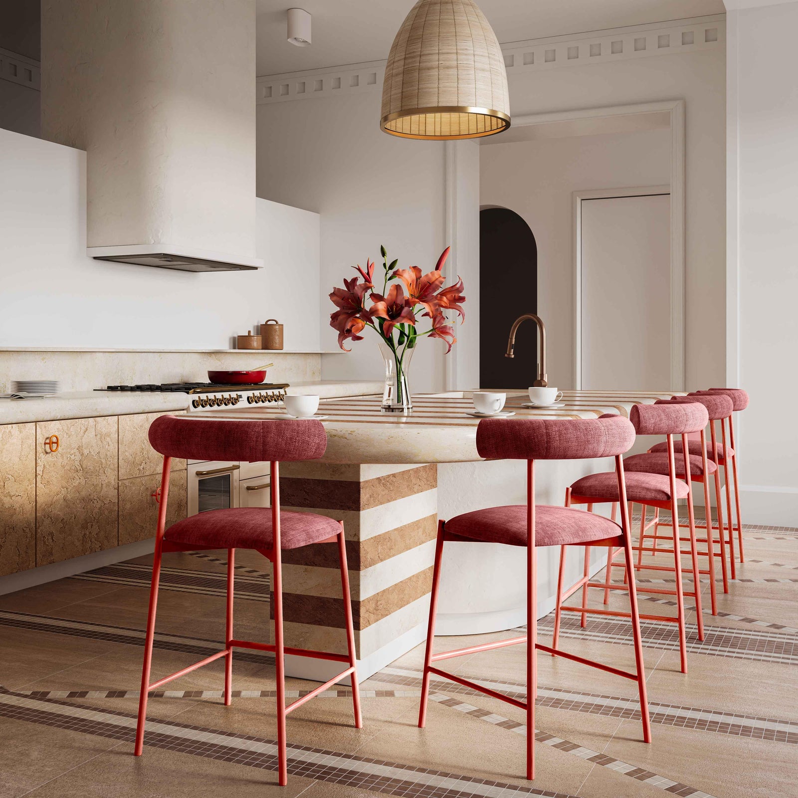 TOV Furniture Liliana Mauve Velvet Counter Stool OTTOMANS, POUFS, + STOOLS