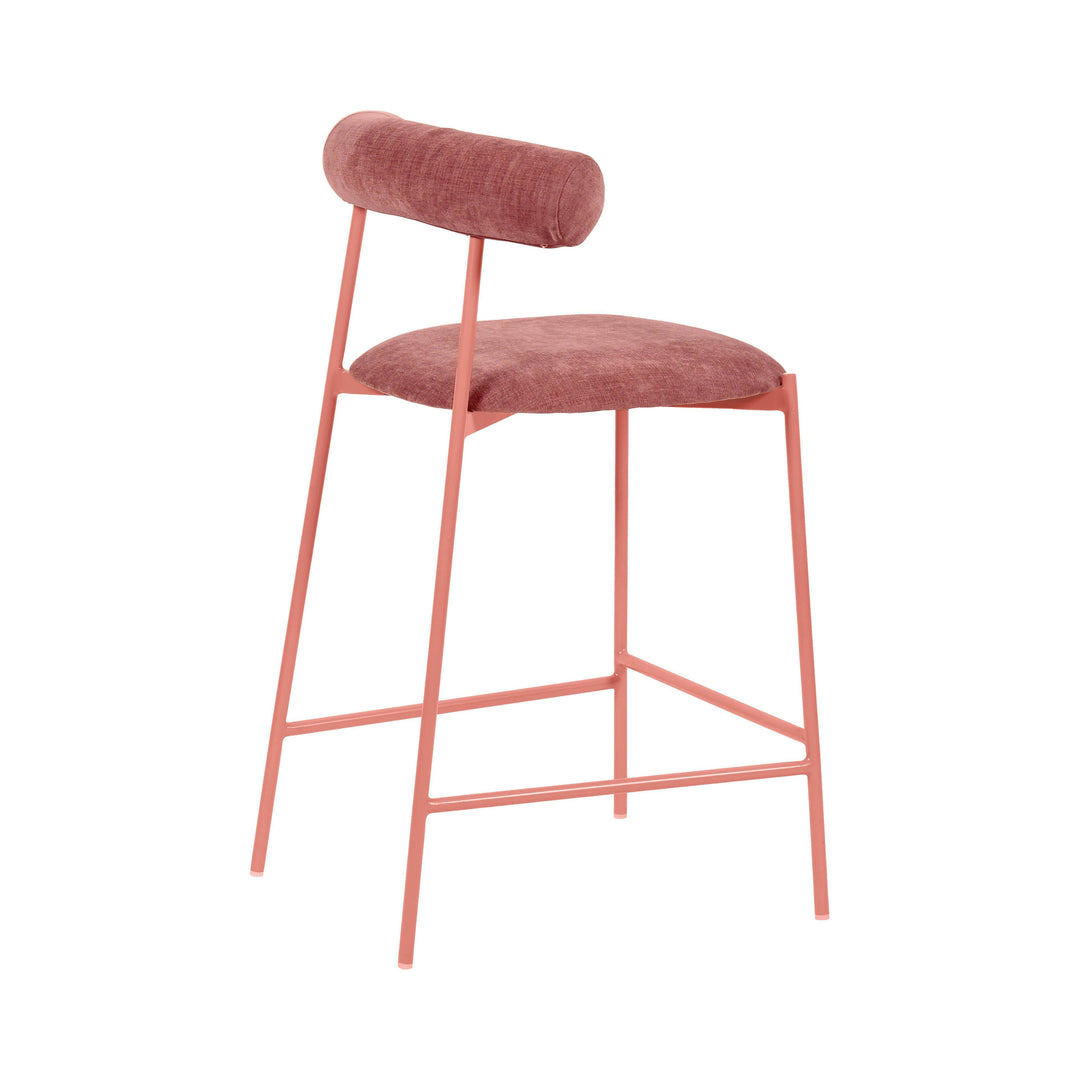TOV Furniture Liliana Mauve Velvet Counter Stool OTTOMANS, POUFS, + STOOLS