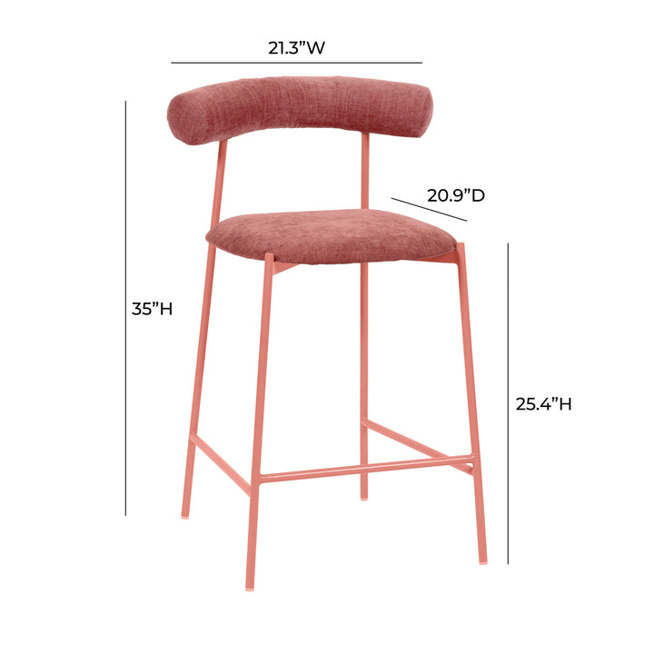 TOV Furniture Liliana Mauve Velvet Counter Stool OTTOMANS, POUFS, + STOOLS
