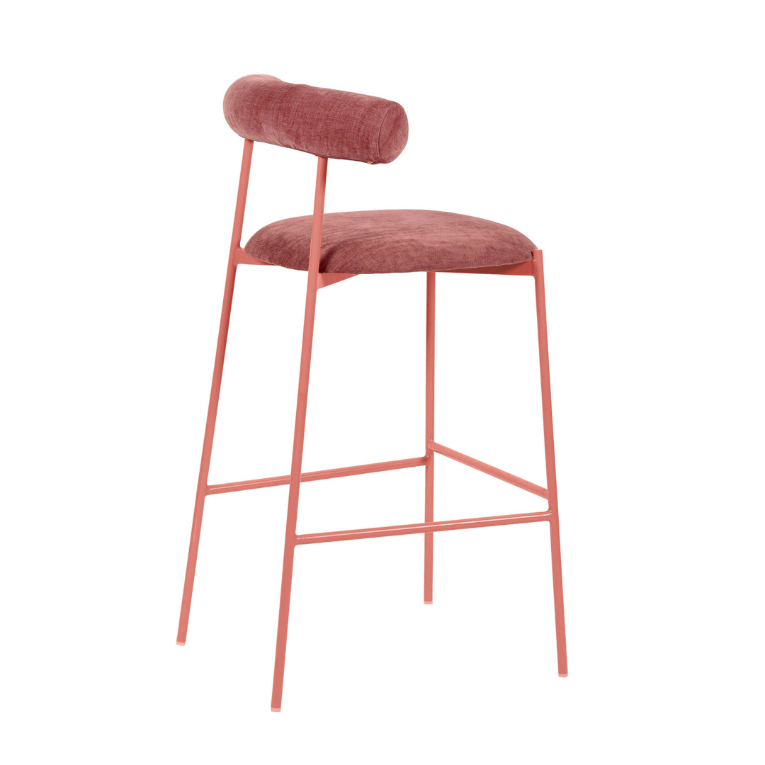 TOV Furniture Liliana Mauve Velvet Bar Stool OTTOMANS, POUFS, + STOOLS