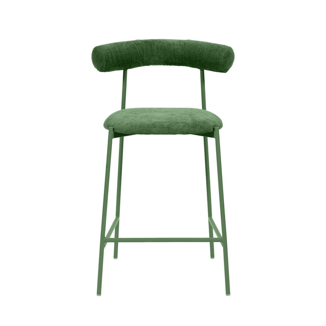 American Home Furniture | TOV Furniture - Liliana Forest Green Velvet Counter Stool