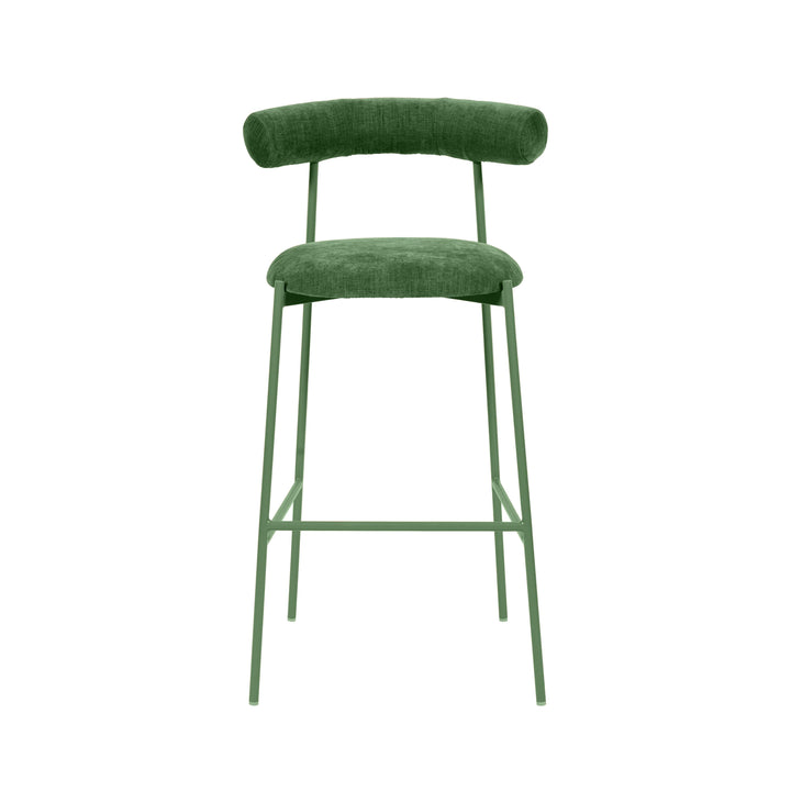 TOV Furniture Liliana Forest Green Velvet Bar Stool OTTOMANS, POUFS, + STOOLS