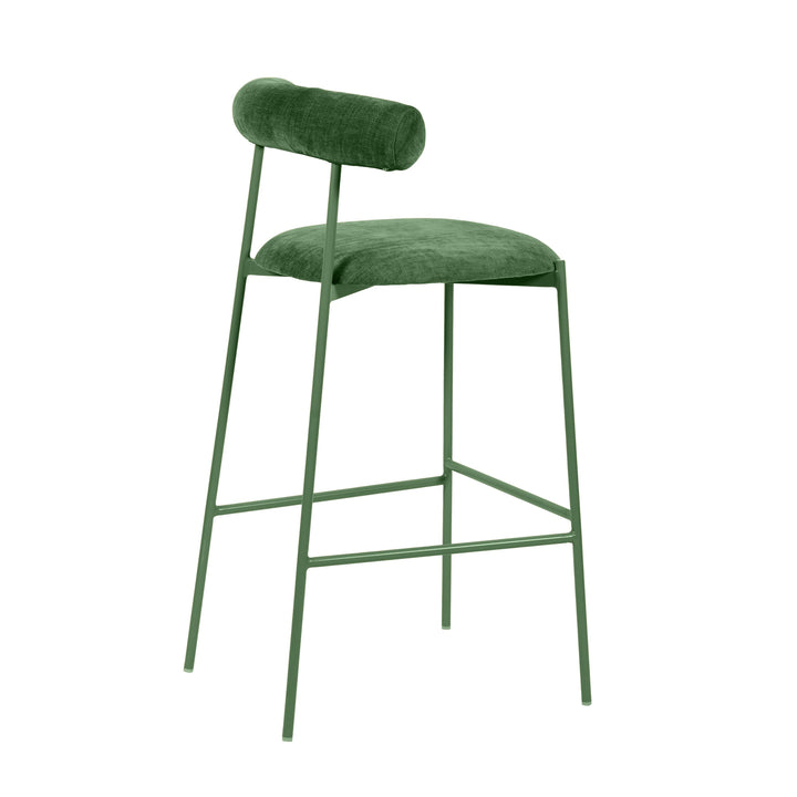 TOV Furniture Liliana Forest Green Velvet Bar Stool OTTOMANS, POUFS, + STOOLS