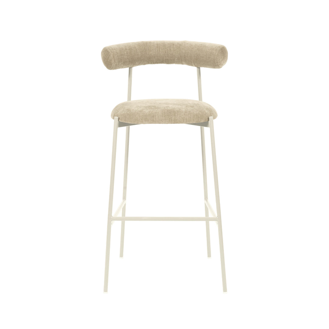 TOV Furniture Liliana Taupe Velvet Bar Stool OTTOMANS, POUFS, + STOOLS