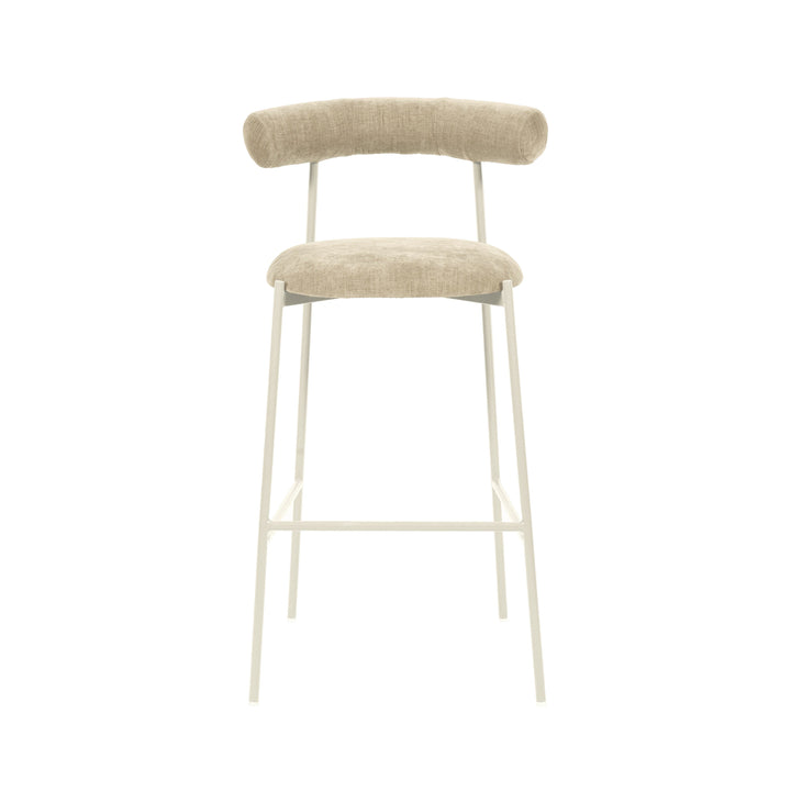 TOV Furniture Liliana Taupe Velvet Bar Stool OTTOMANS, POUFS, + STOOLS