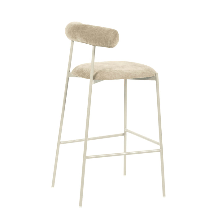 TOV Furniture Liliana Taupe Velvet Bar Stool OTTOMANS, POUFS, + STOOLS