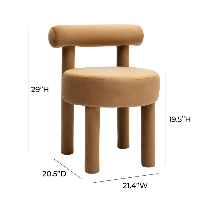 American Home Furniture | TOV Furniture - Carmel Cognac Velvet Dining Chair