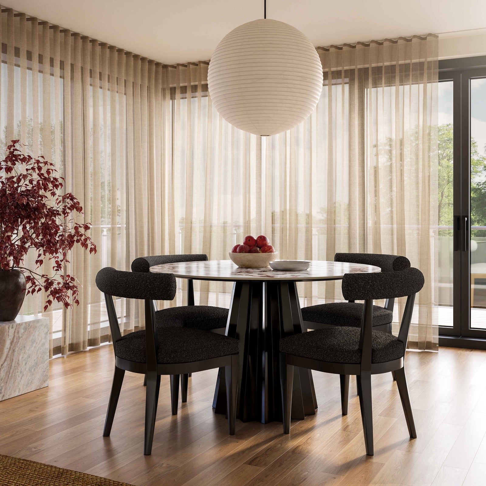 TOV Furniture Palla Black Boucle Dining Chair - Set of 2 DINING CHAIRS