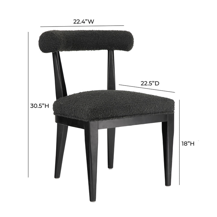 American Home Furniture | TOV Furniture - Palla Black Boucle Dining Chair
