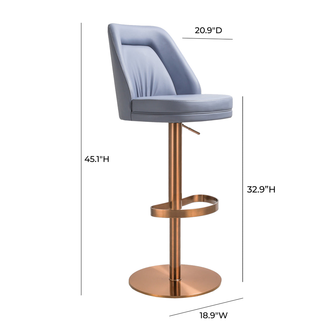 American Home Furniture | TOV Furniture - Maven Lavender Mist and Rose Gold Adjustable Swivel Stool