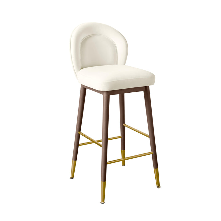 American Home Furniture | TOV Furniture - Hailey Cream Velvet Barstool