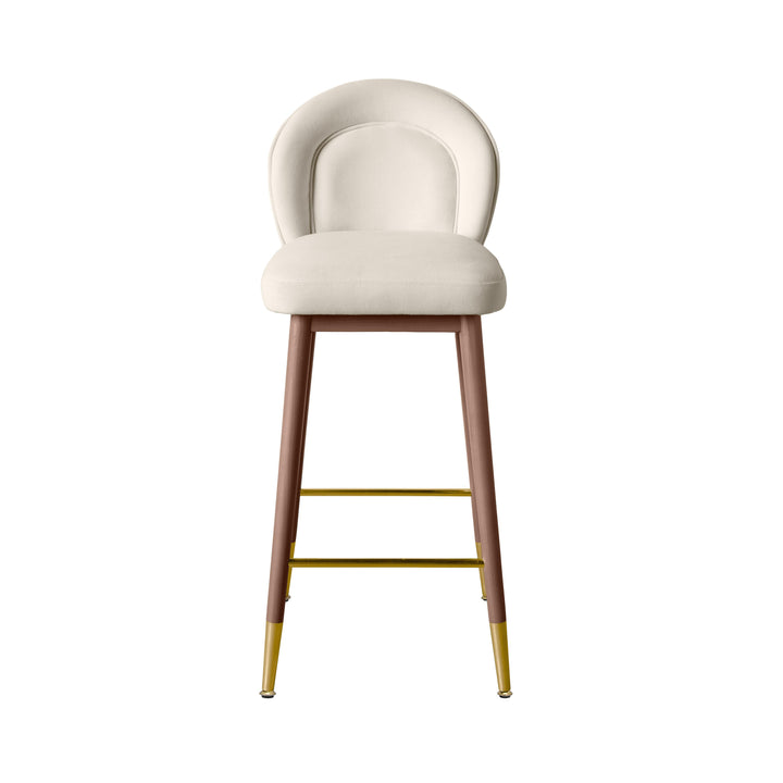 American Home Furniture | TOV Furniture - Hailey Cream Velvet Barstool