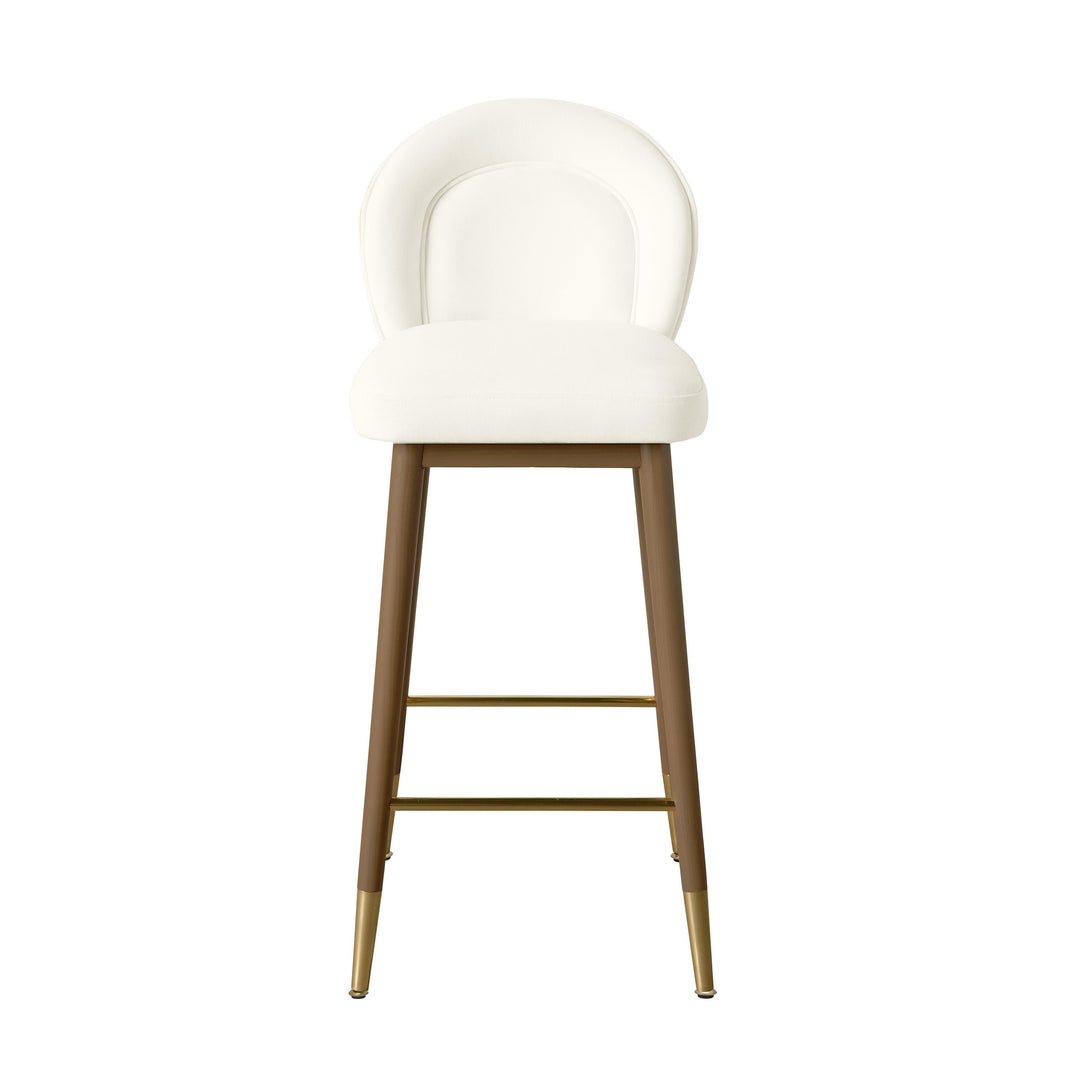 American Home Furniture | TOV Furniture - Hailey Cream Velvet Counter Stool