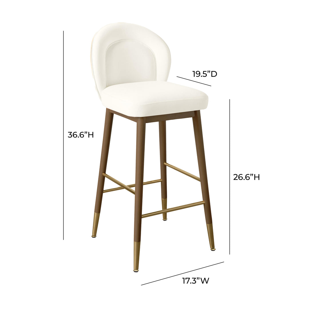 American Home Furniture | TOV Furniture - Hailey Cream Velvet Counter Stool