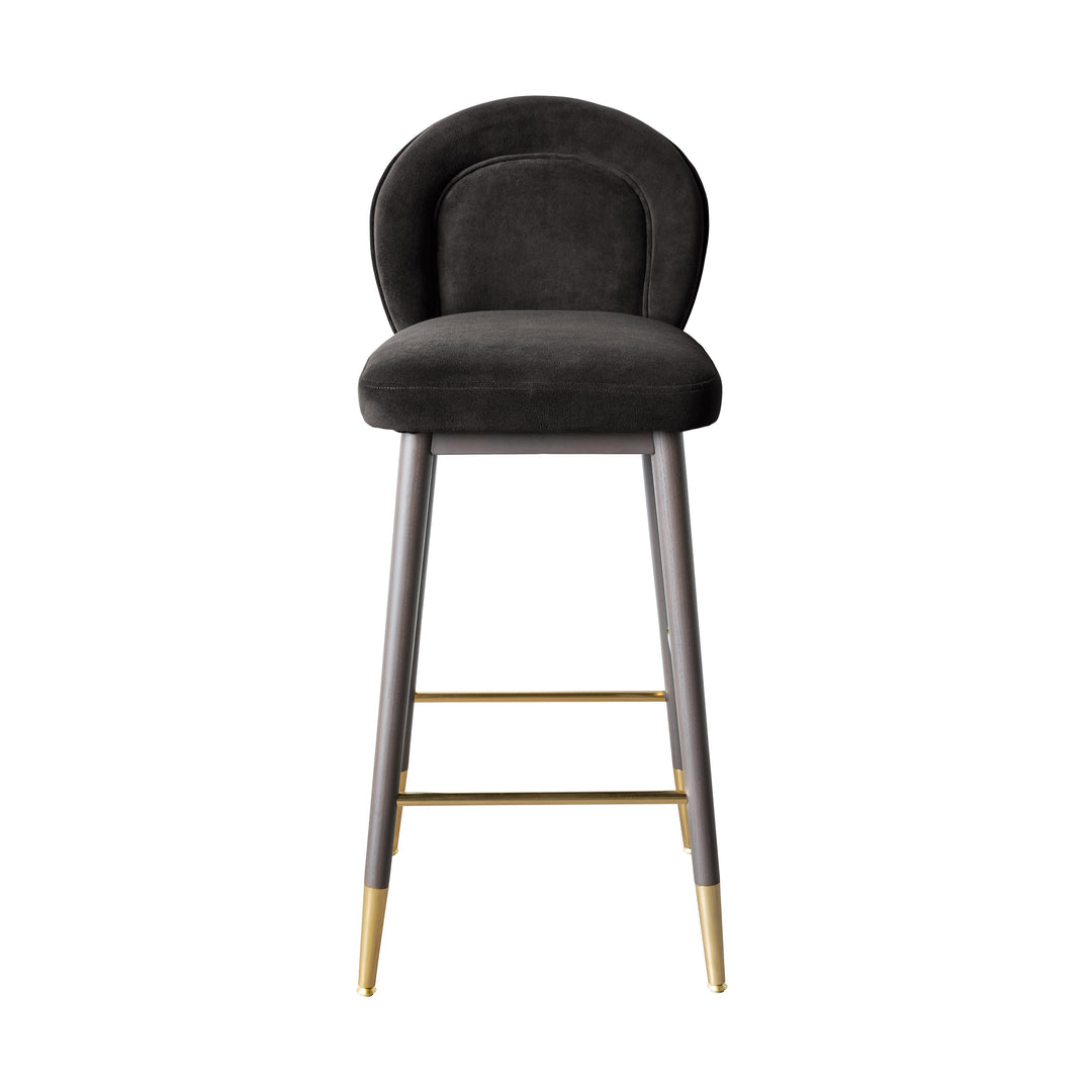 American Home Furniture | TOV Furniture - Hailey Charcoal Grey Velvet Barstool