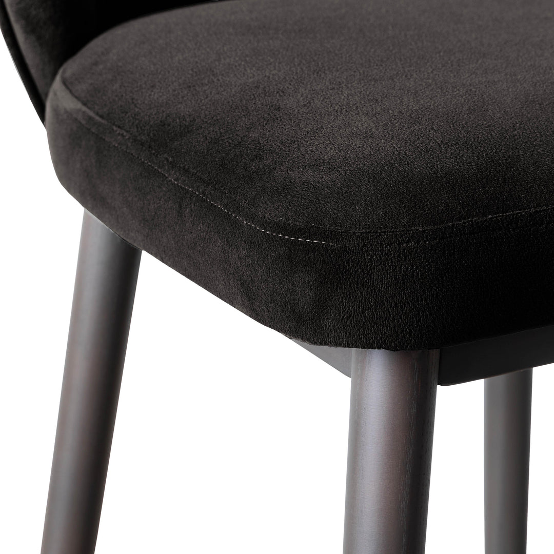 TOV Furniture Hailey Charcoal Grey Velvet Barstool OTTOMANS, POUFS, + STOOLS