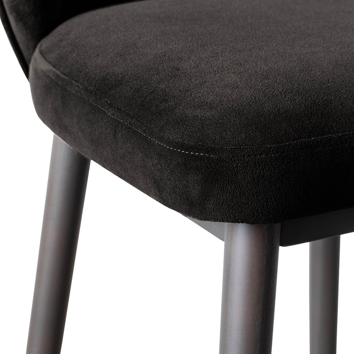 TOV Furniture Hailey Charcoal Grey Velvet Barstool OTTOMANS, POUFS, + STOOLS