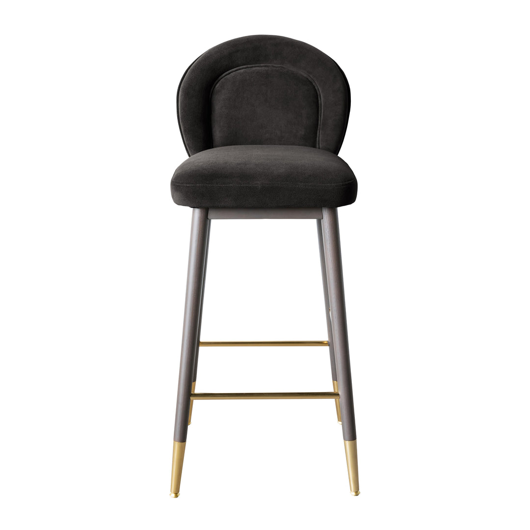 American Home Furniture | TOV Furniture - Hailey Charcoal Grey Velvet Counter Stool