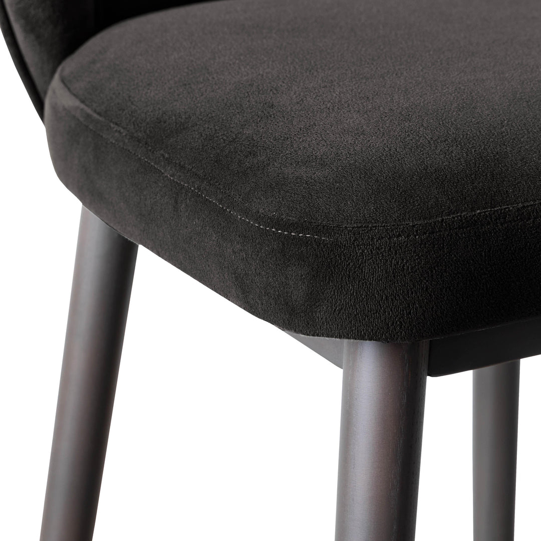 TOV Furniture Hailey Charcoal Grey Velvet Counter Stool OTTOMANS, POUFS, + STOOLS
