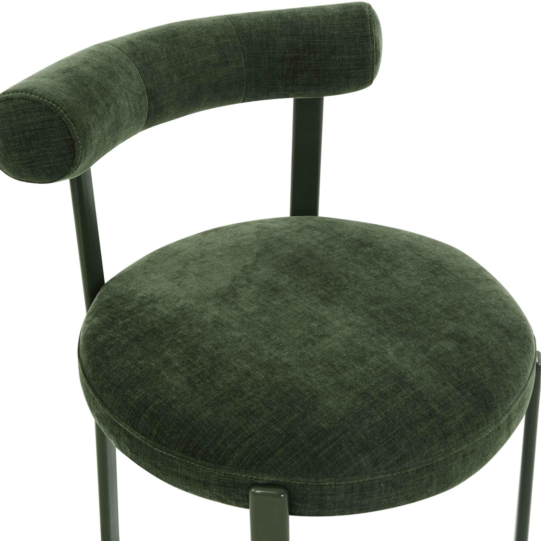American Home Furniture | TOV Furniture - Margaret Forest Green Chenille Bolster Back Dining Chair