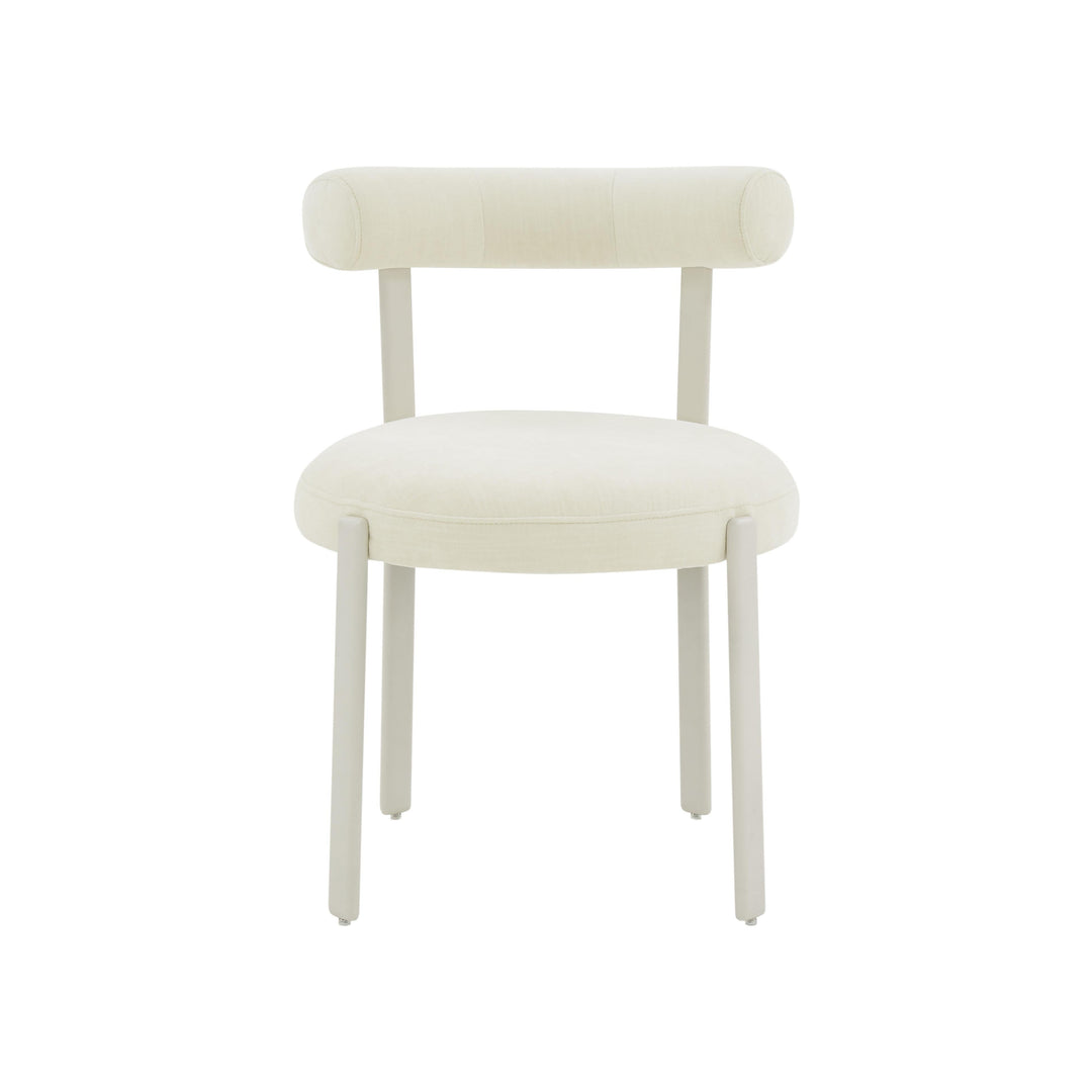 TOV Furniture Margaret Cream Chenille Bolster Back Dining Chair - Set of 2 DINING CHAIRS