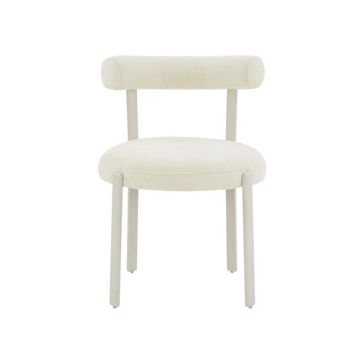 TOV Furniture Margaret Cream Chenille Bolster Back Dining Chair - Set of 2 DINING CHAIRS