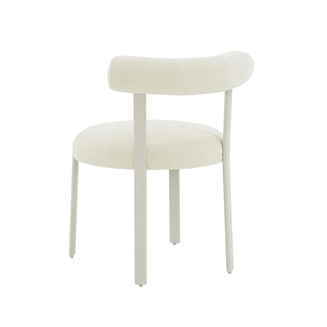 TOV Furniture Margaret Cream Chenille Bolster Back Dining Chair - Set of 2 DINING CHAIRS