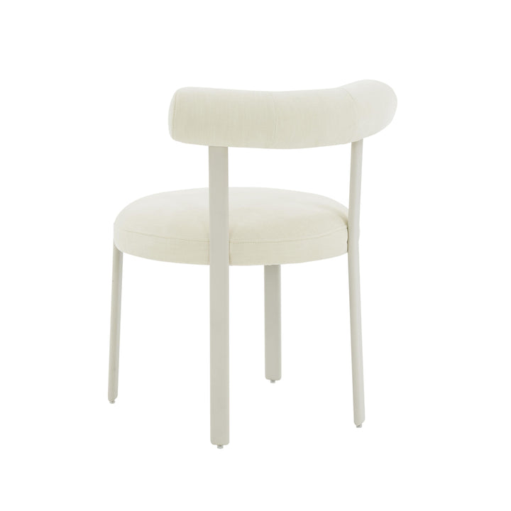 TOV Furniture Margaret Cream Chenille Bolster Back Dining Chair - Set of 2 DINING CHAIRS