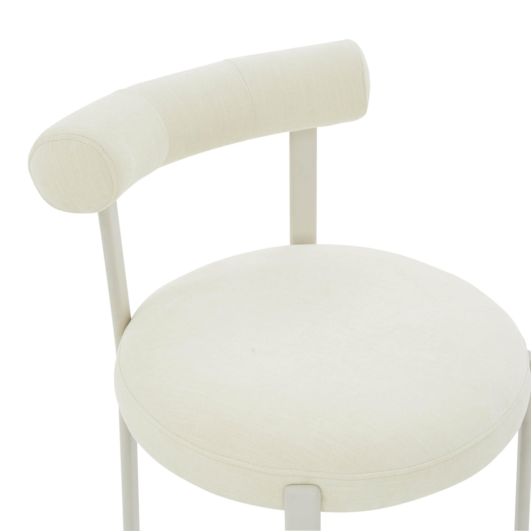 TOV Furniture Margaret Cream Chenille Bolster Back Dining Chair - Set of 2 DINING CHAIRS