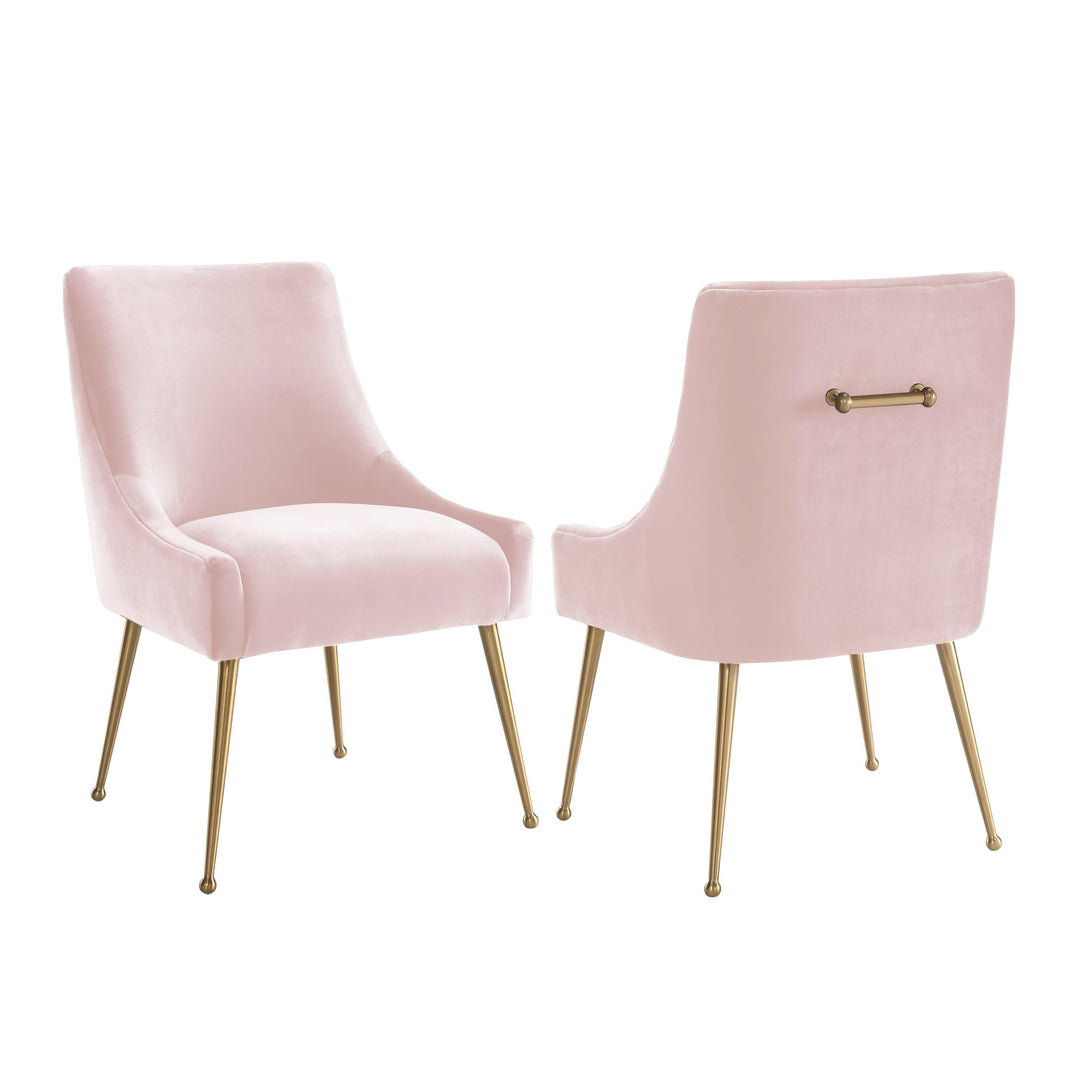 TOV Furniture Beatrix Blush Velvet Side Chair DINING CHAIRS