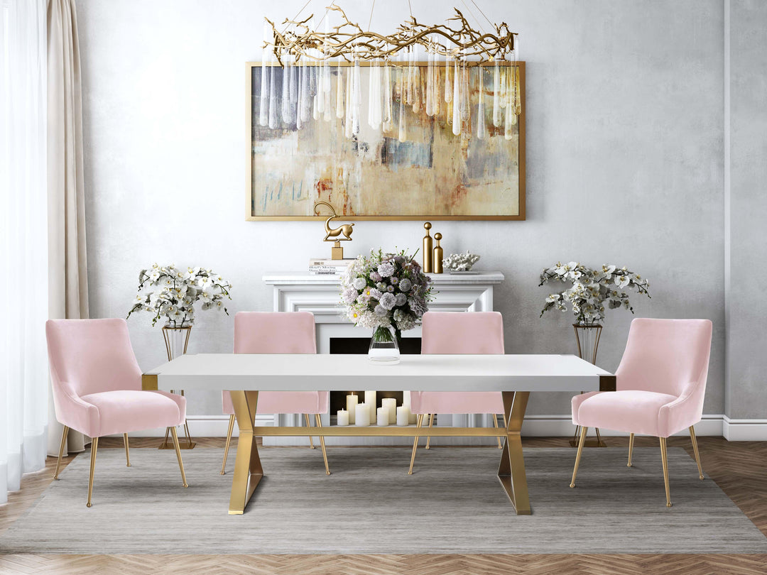 TOV Furniture Beatrix Blush Velvet Side Chair DINING CHAIRS