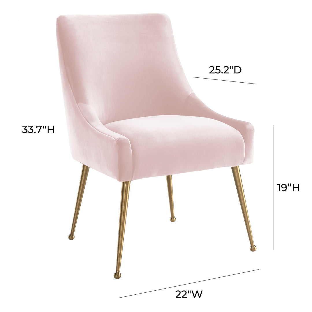TOV Furniture Beatrix Blush Velvet Side Chair DINING CHAIRS