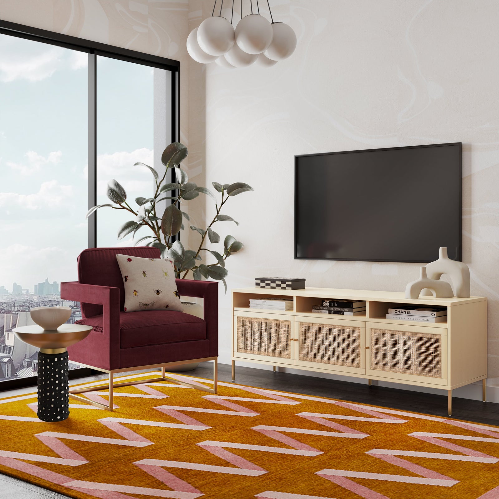 TOV Furniture Sierra Buttermilk Media Console MEDIA + TV STANDS