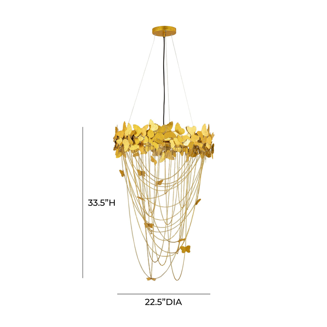 TOV Furniture Butterfly Gold Chandelier CHANDELIERS