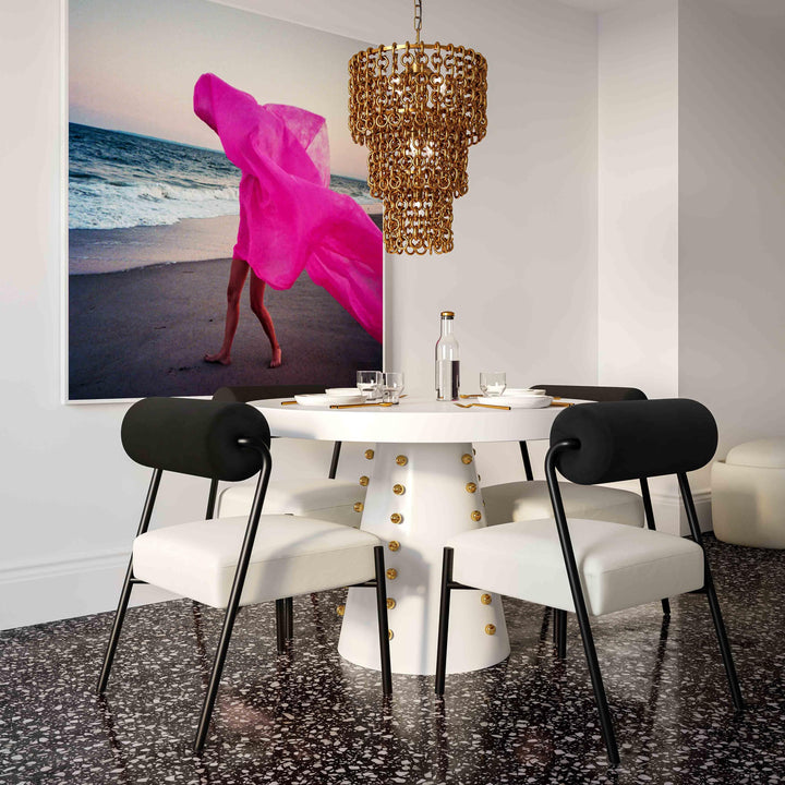 TOV Furniture Nirsa Brass Chain Link 3-Tier Chandelier CHANDELIERS