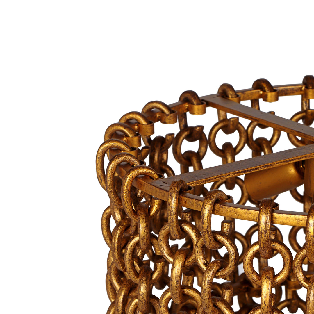 American Home Furniture | TOV Furniture - Nirsa Brass Chain Link 3-Tier Chandelier