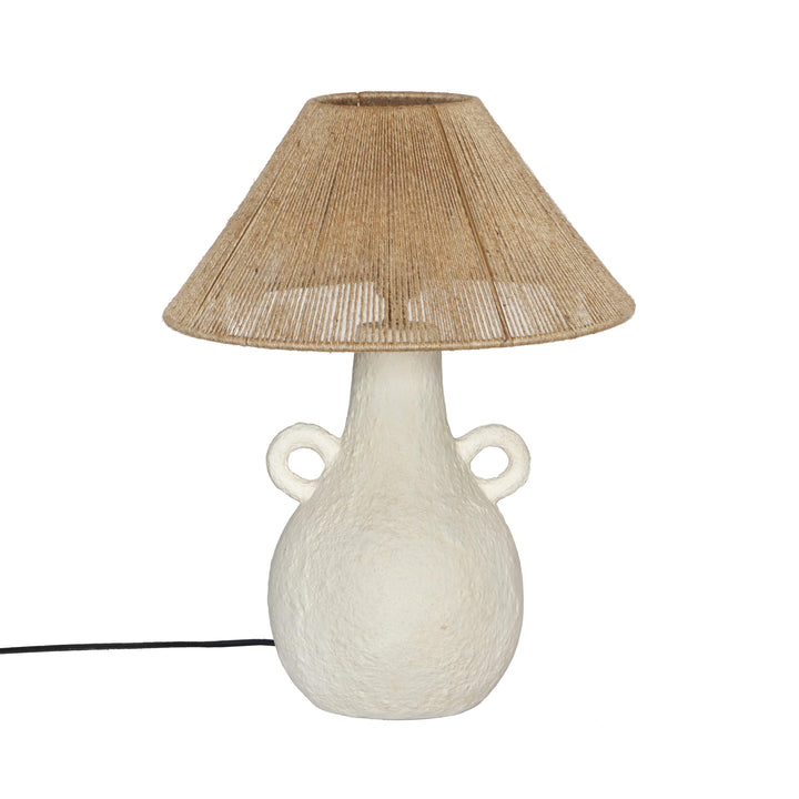American Home Furniture | TOV Furniture - Lalit Natural & White Ceramic Table Lamp