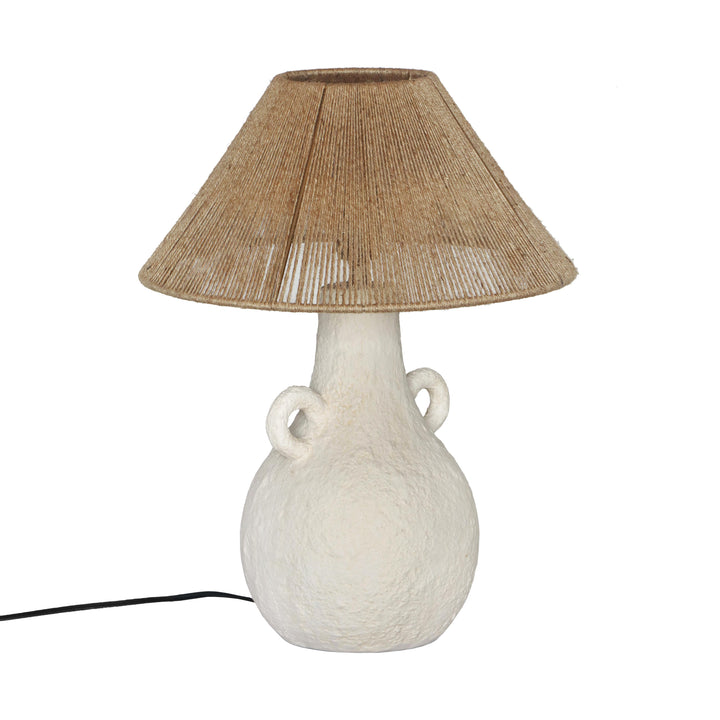 American Home Furniture | TOV Furniture - Lalit Natural & White Ceramic Table Lamp