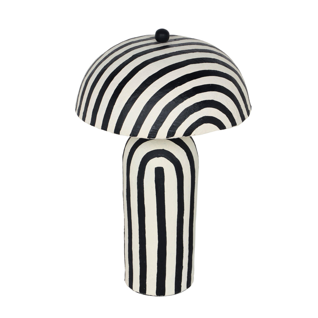 American Home Furniture | TOV Furniture - Maiori Black Striped Papier Mache Table Lamp