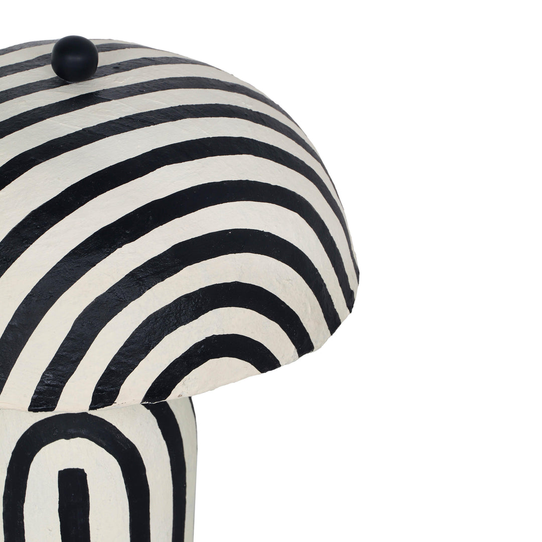 American Home Furniture | TOV Furniture - Maiori Black Striped Papier Mache Table Lamp