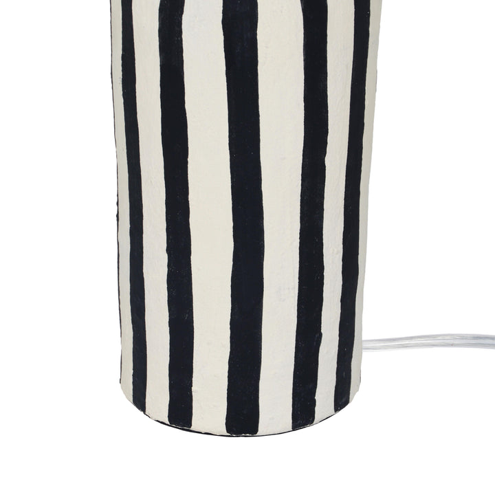 American Home Furniture | TOV Furniture - Maiori Black Striped Papier Mache Table Lamp