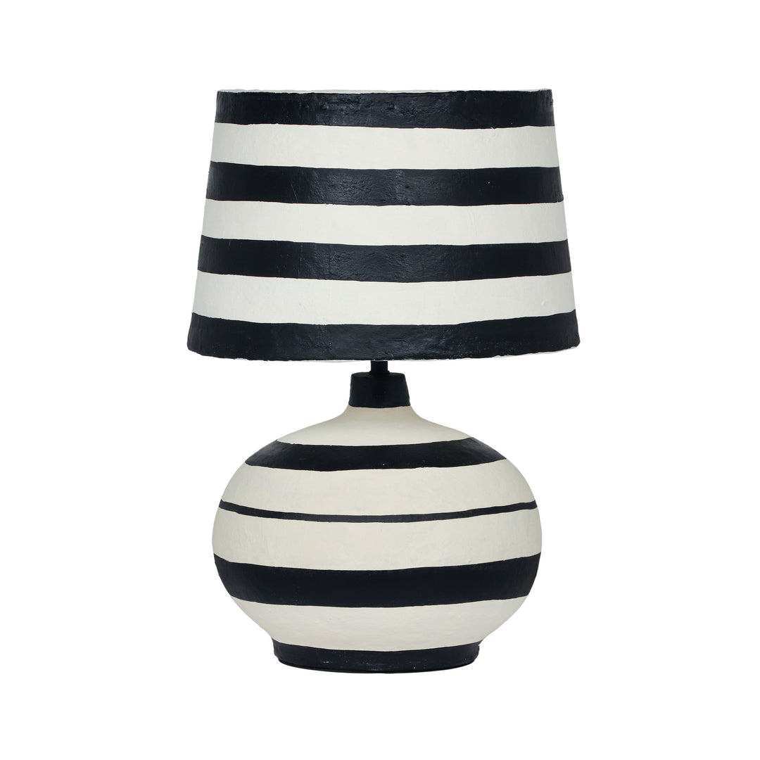 American Home Furniture | TOV Furniture - Positano Black Striped Papier Mache Table Lamp