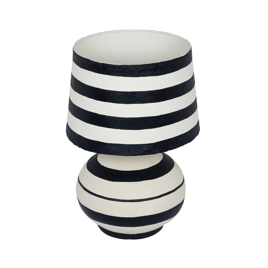American Home Furniture | TOV Furniture - Positano Black Striped Papier Mache Table Lamp