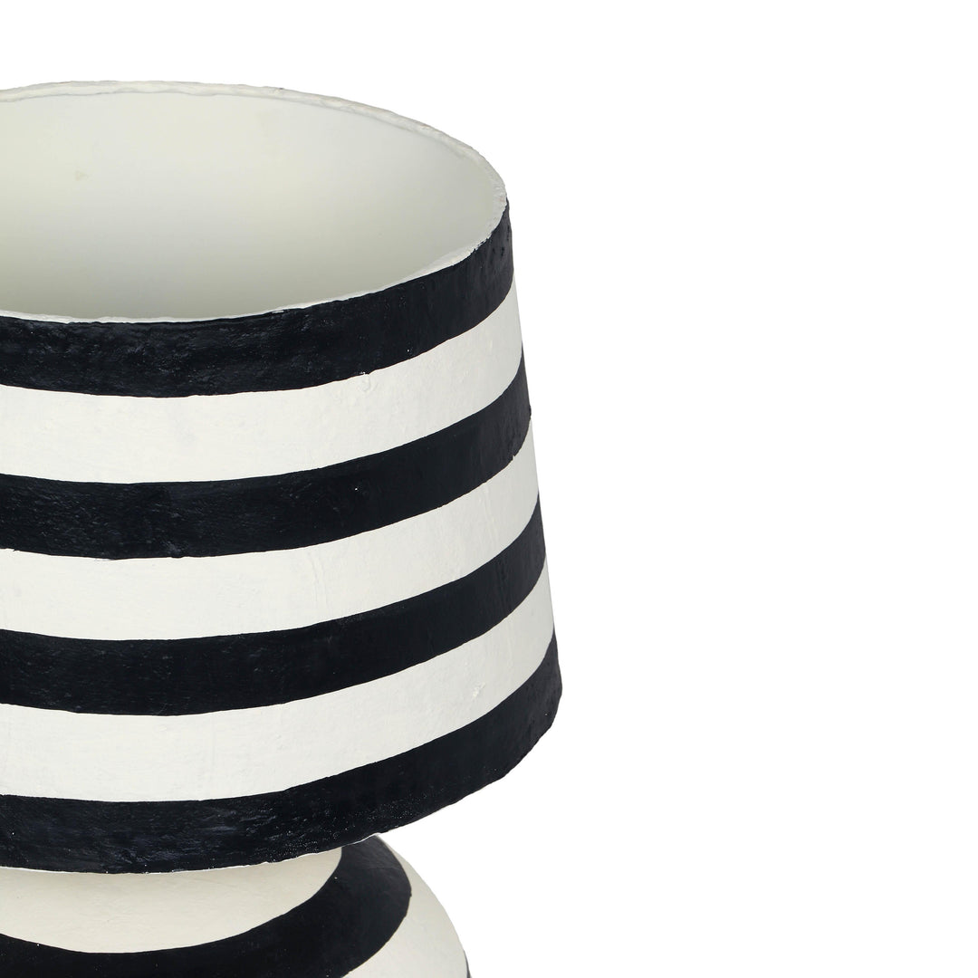 American Home Furniture | TOV Furniture - Positano Black Striped Papier Mache Table Lamp