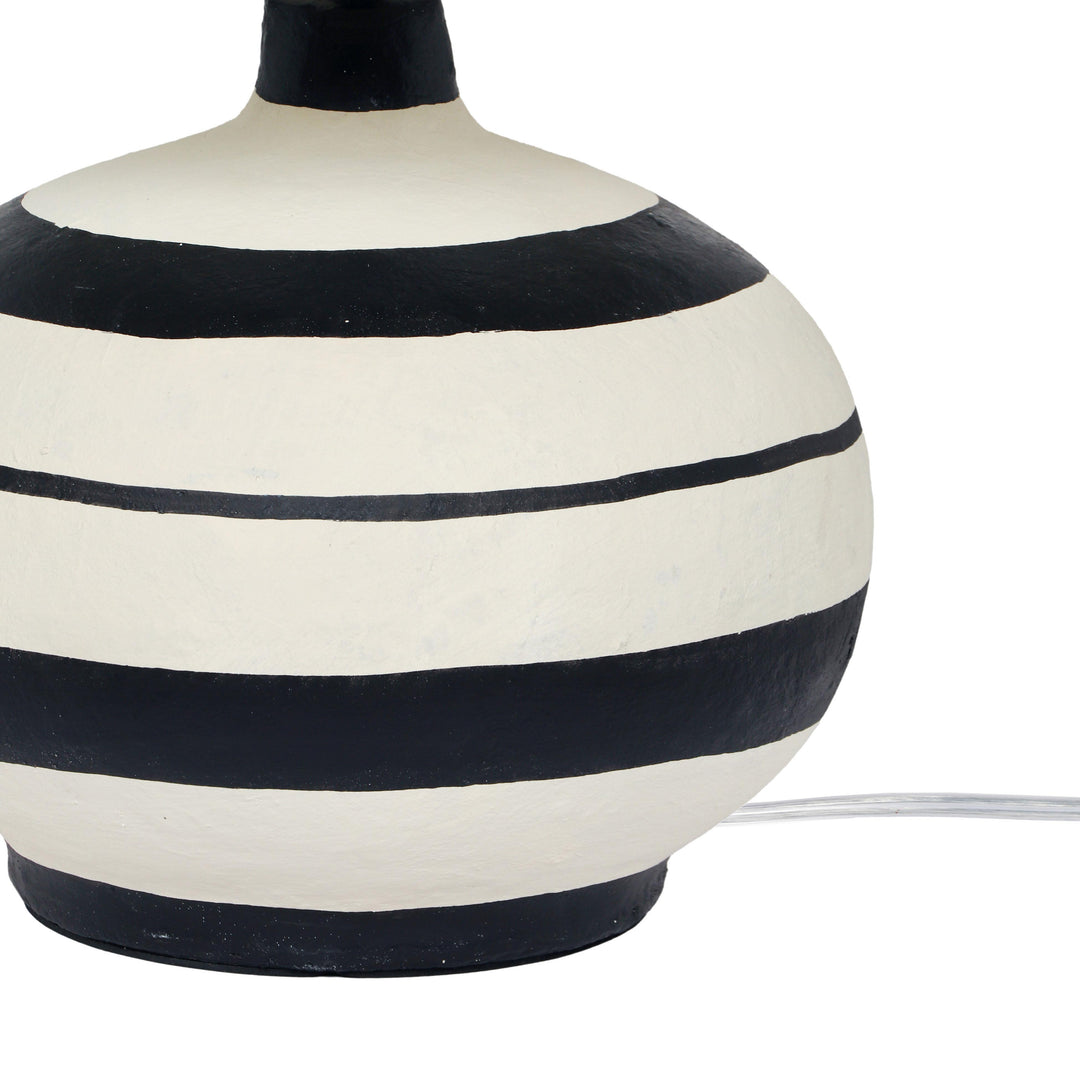 American Home Furniture | TOV Furniture - Positano Black Striped Papier Mache Table Lamp