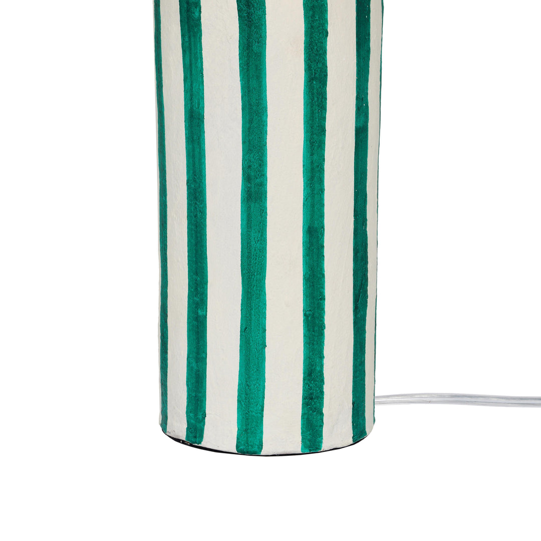 American Home Furniture | TOV Furniture - Ravello Green Striped Papier Mache Table Lamp