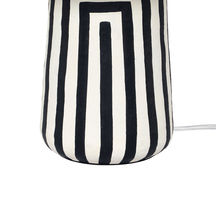 American Home Furniture | TOV Furniture - Minori Black Striped Papier Mache Table Lamp