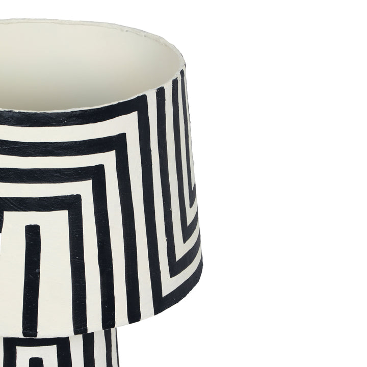 American Home Furniture | TOV Furniture - Minori Black Striped Papier Mache Table Lamp