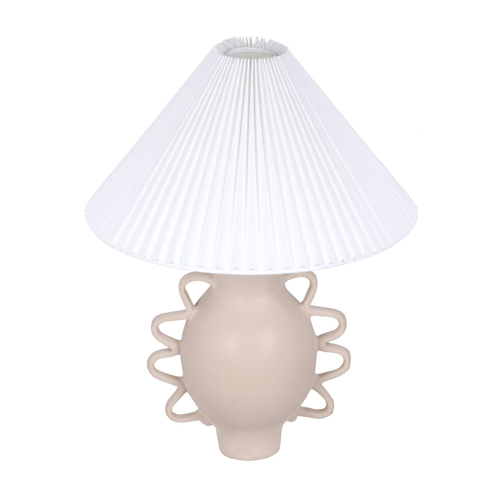 American Home Furniture | TOV Furniture - Hazza Cream Pleated Table Lamp